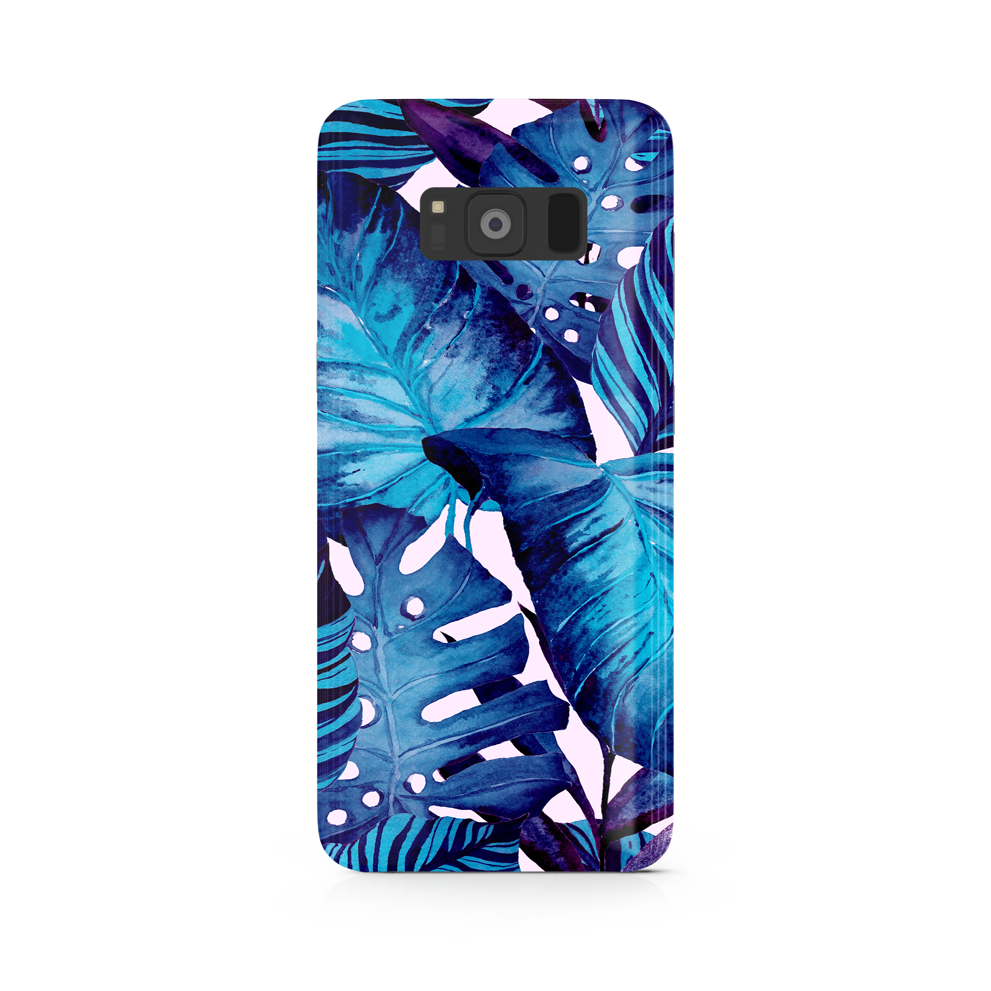 Blue Tropical Leaf Samsung Galaxy S8 Phone Case