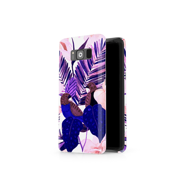Purple and Pink Tropical Leaves Samsung Galaxy S8 Phone Case