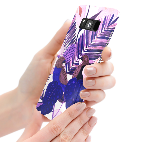 Purple and Pink Tropical Leaves Samsung Galaxy S8 Phone Case