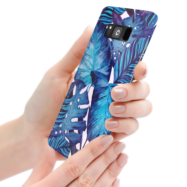 Blue Tropical Leaf Samsung Galaxy S8 Phone Case