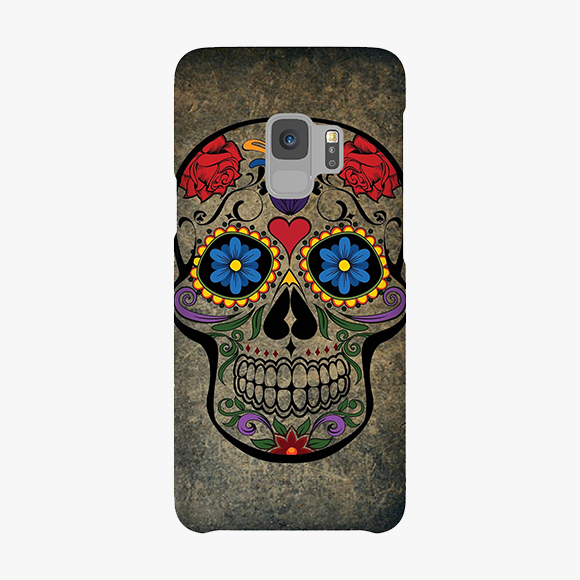 Artistic Design on Skull Samsung Galaxy S9 Phone Case