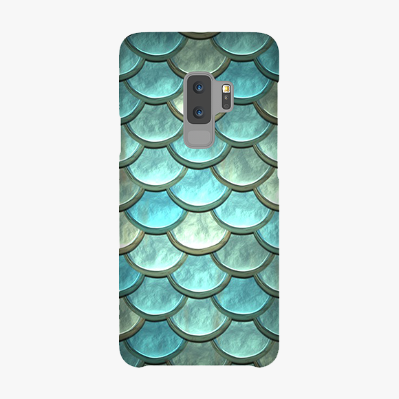 Blue Colored scales pattern Samsung Galaxy S9 Plus Phone Case