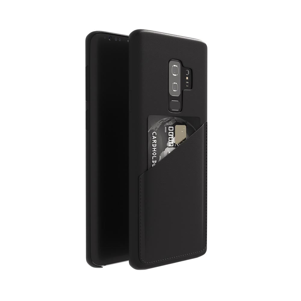 Ultra Slim Slot Card Leather Black Case for Galaxy S9 Plus