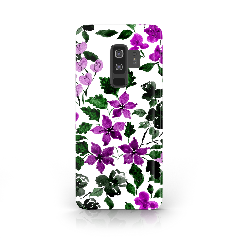 Purple Flower Art Samsung Galaxy S9 Plus Phone Case