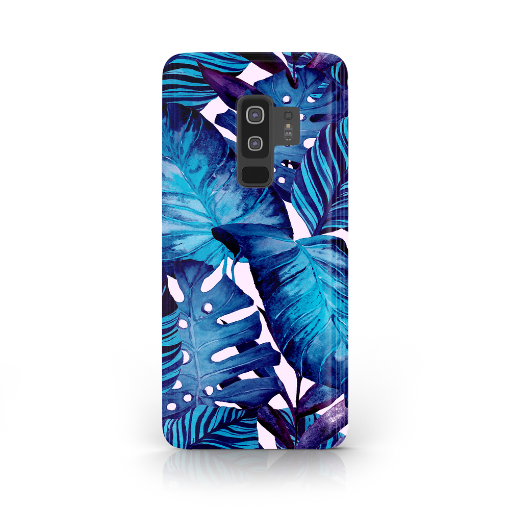 Blue Tropical Leaf Samsung Galaxy S9 Plus Phone Case