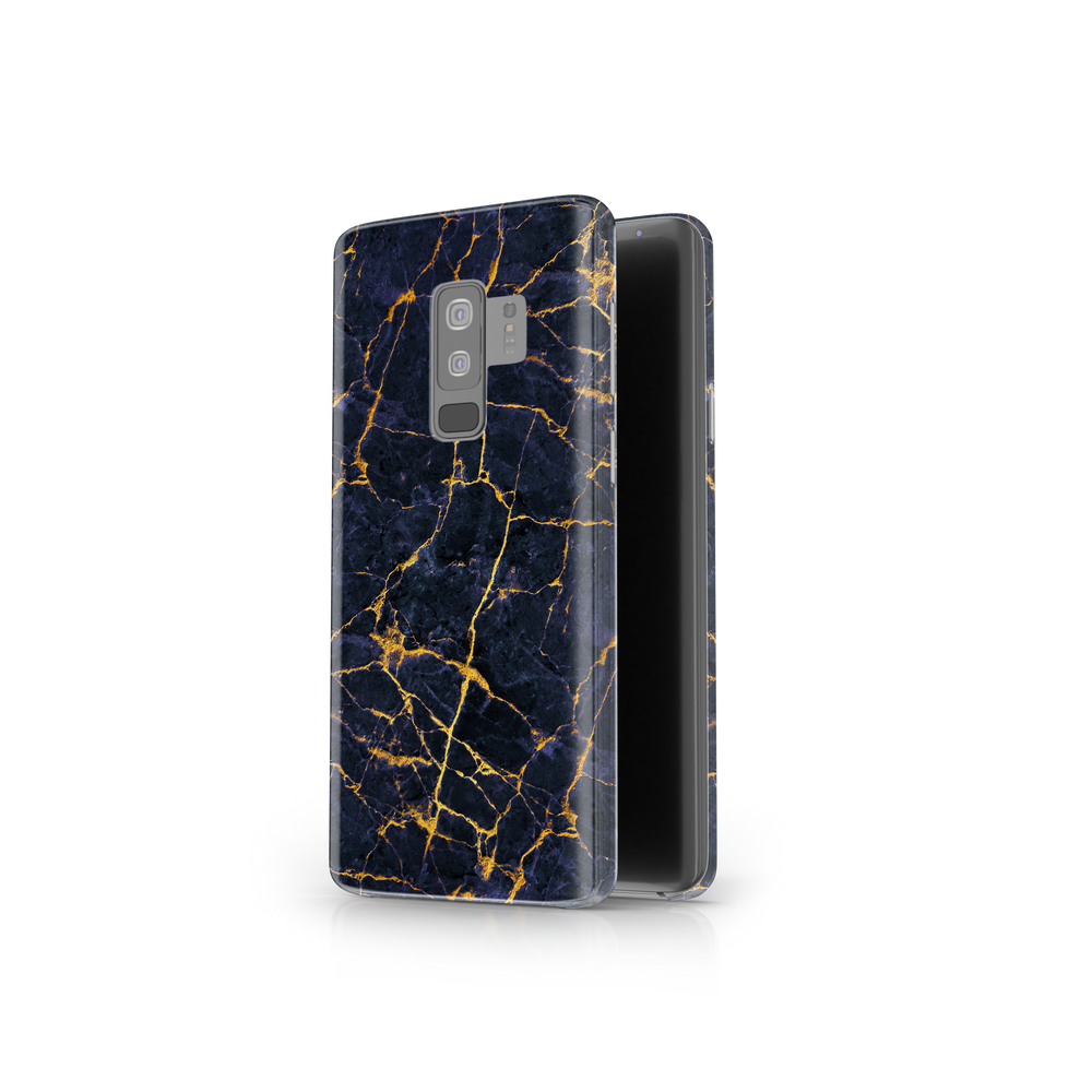 Granite Dark Blue & Gold Marble Samsung Galaxy S9 Plus Phone Case