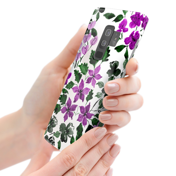 Purple Flower Art Samsung Galaxy S9 Plus Phone Case