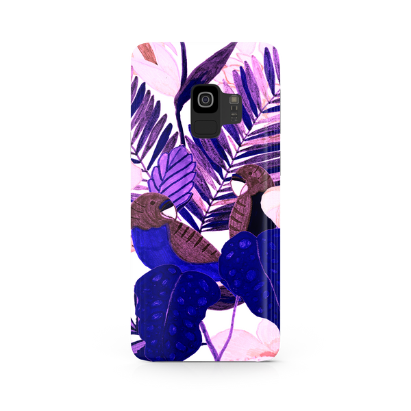 Purple and Pink Tropical Leaves Samsung Galaxy S9 Phone Case