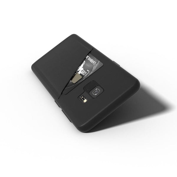 Ultra Slim Slot Card Leather Black Case for Galaxy S9