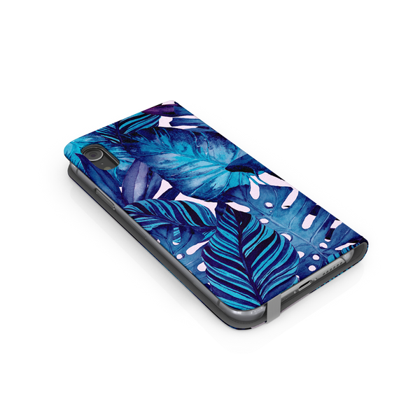 Blue Tropical Leaf Samsung Galaxy S9 Phone Case