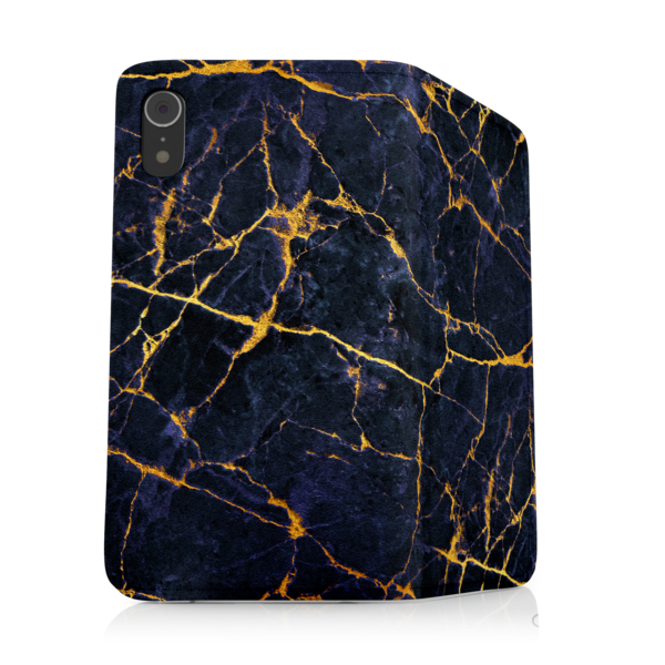 Granite Dark Blue & Gold Marble iPhone XS Max Phone Case