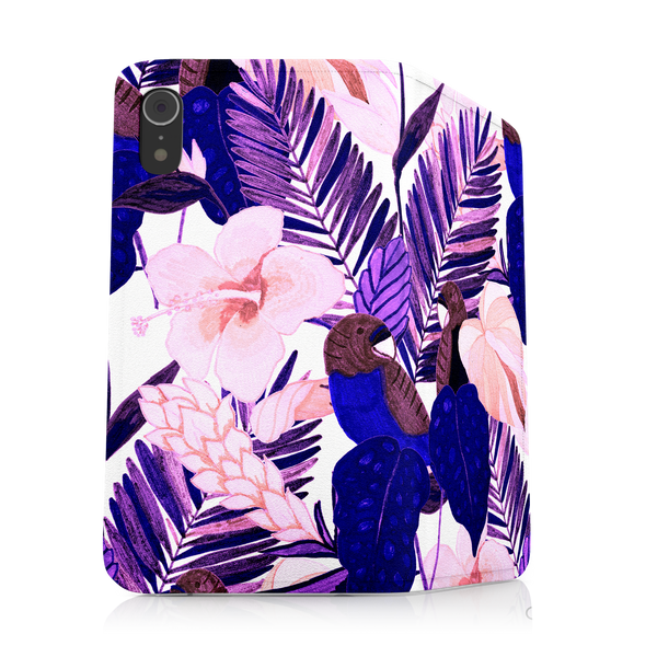 Purple and Pink Tropical Leaves iPhone XS Phone Case