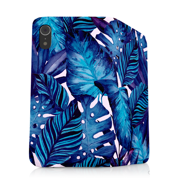 Blue Tropical Leaf iPhone XS Phone Case